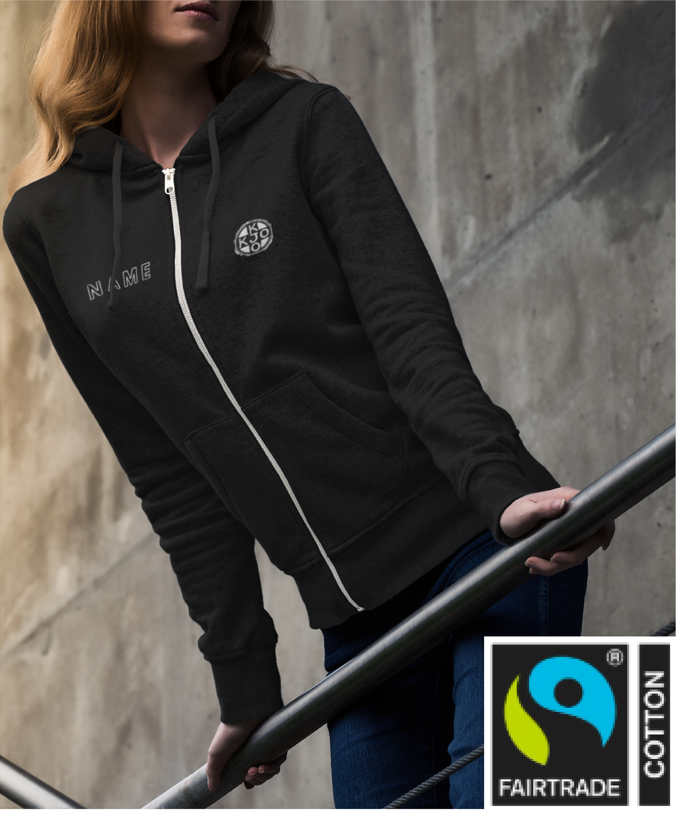 KJO Zip Hoodie mit dem Regenbogen ÖKO