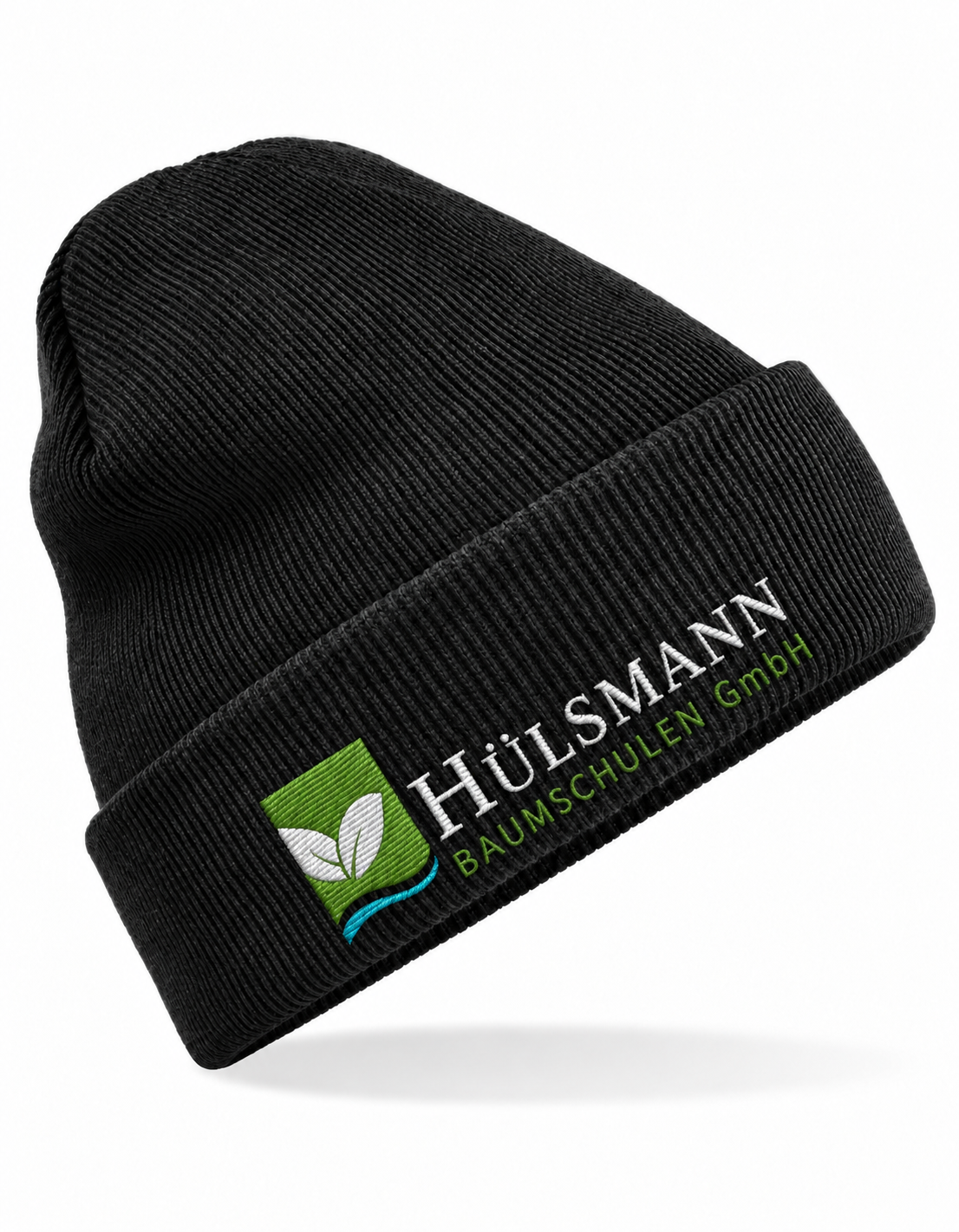 Baumschule Hülsmann Mütze Black – Stickvorschau mit Originalmotiv ohne weiße Schwinge