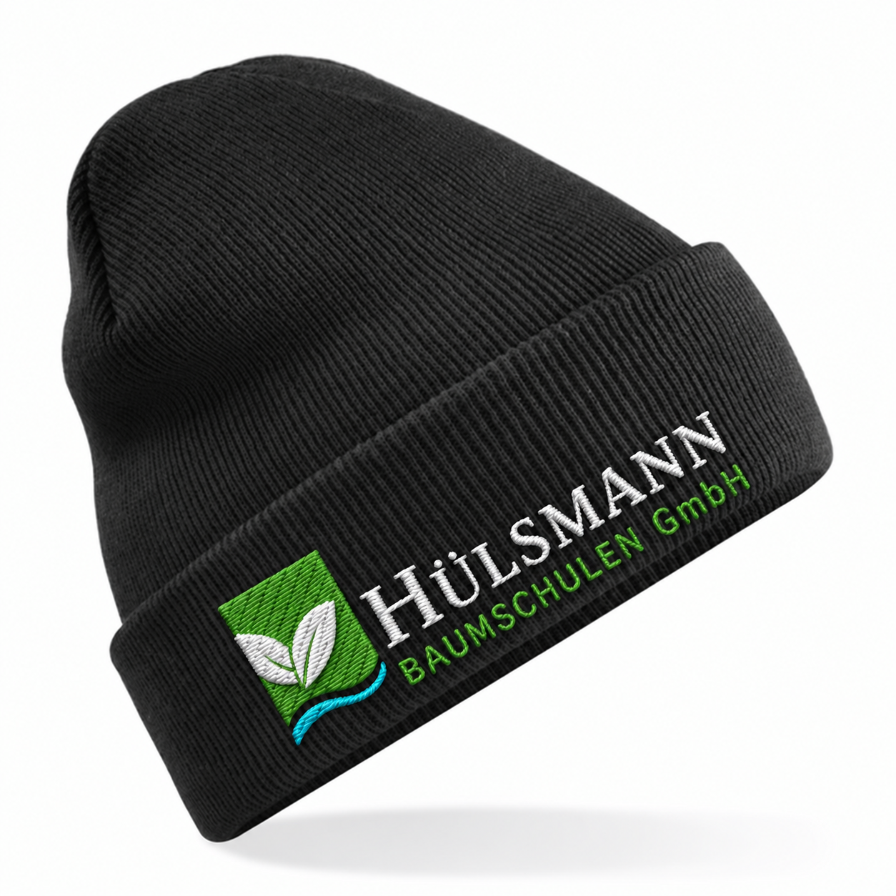 Baumschule Hülsmann Kindermütze Black – Stickvorschau mit Originalmotiv ohne weiße Schwinge