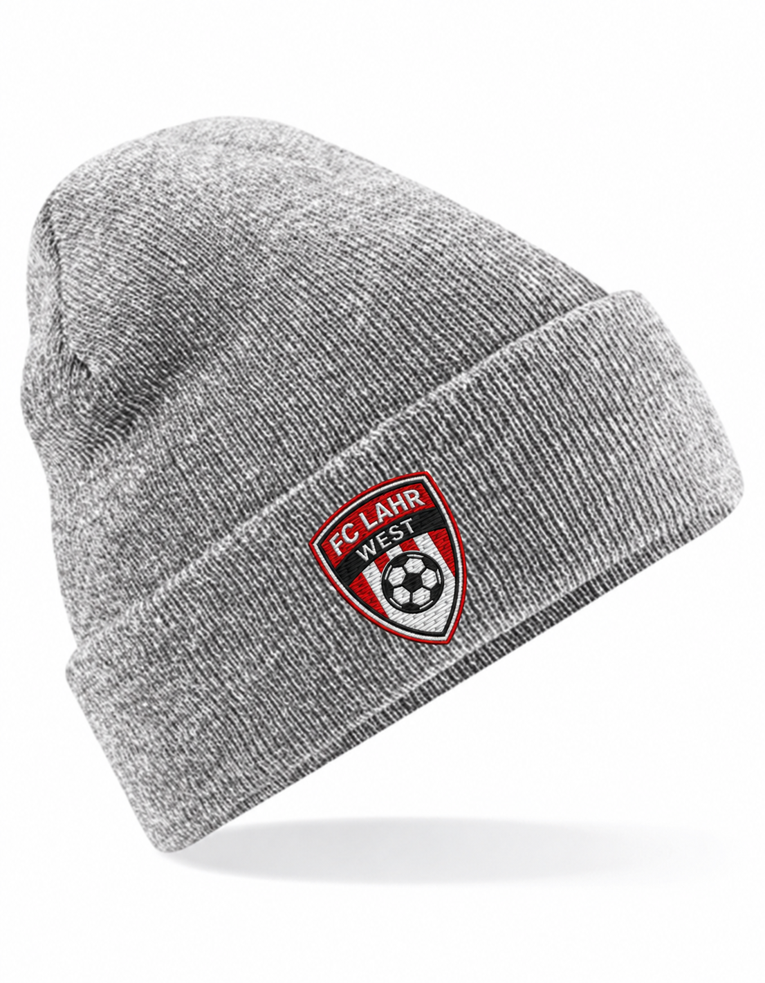 FC Lahr West Mütze Heather Grey mit Vereinswappen in Stickoptik