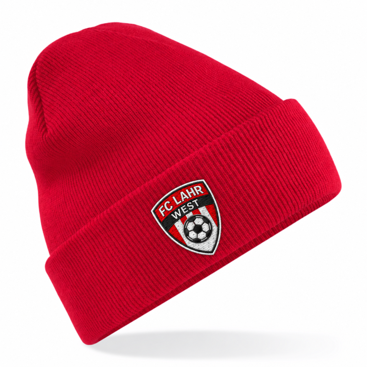 FC Lahr West Kindermütze Classic Red mit Vereinswappen in Stickoptik