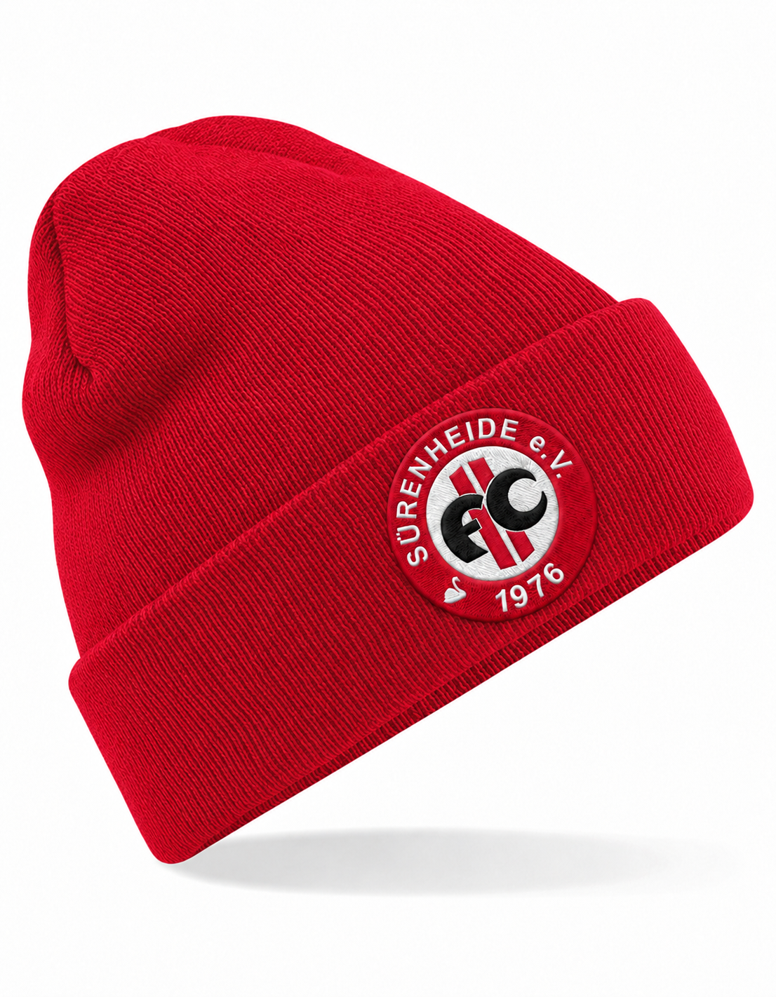 FC Sürenheide Mütze Classic Red – Logoposition wie Heather Grey