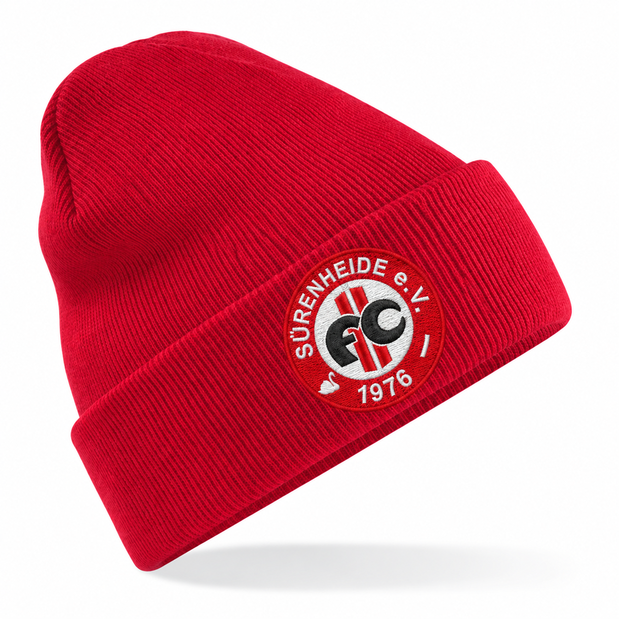 FC Sürenheide Kindermütze in Classic Red mit mehrfarbigem Stickwappen