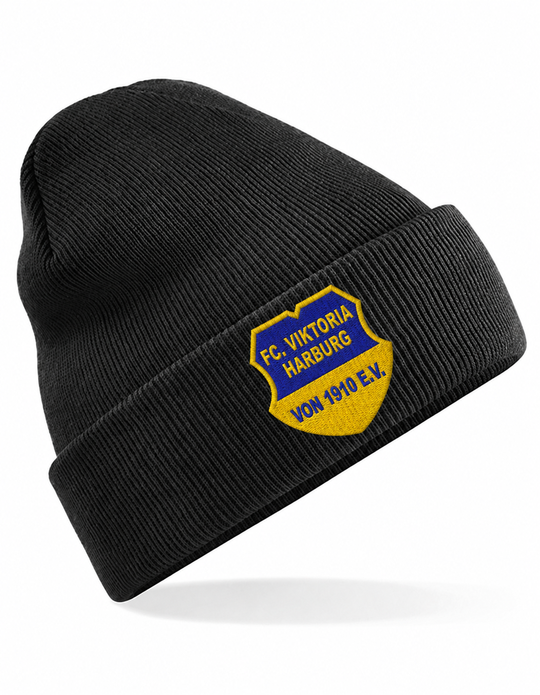 FC Viktoria Harburg Mütze in Black mit blau-gelbem Stickwappen