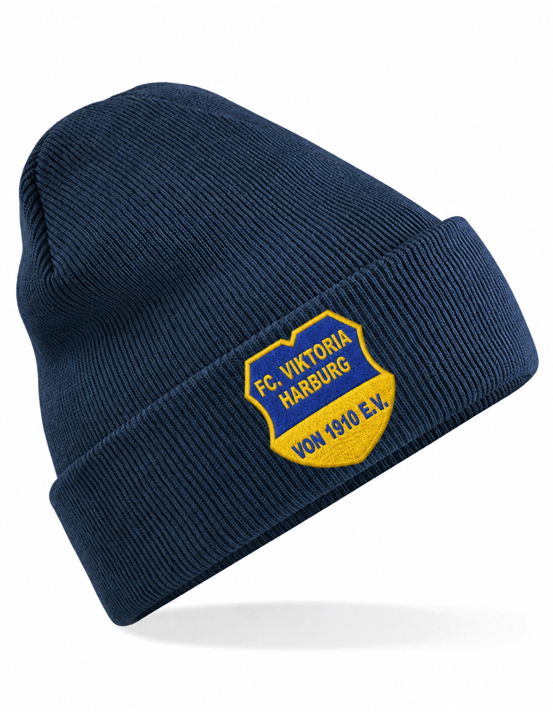 FC Viktoria Harburg Mütze in French Navy mit blau-gelbem Stickwappen