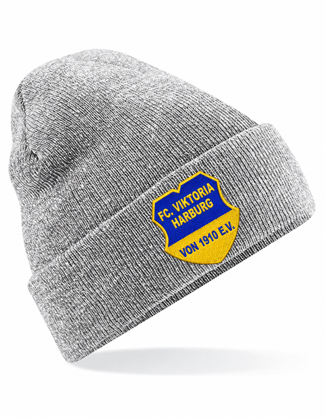 FC Viktoria Harburg Mütze in Heather Grey mit blau-gelbem Stickwappen