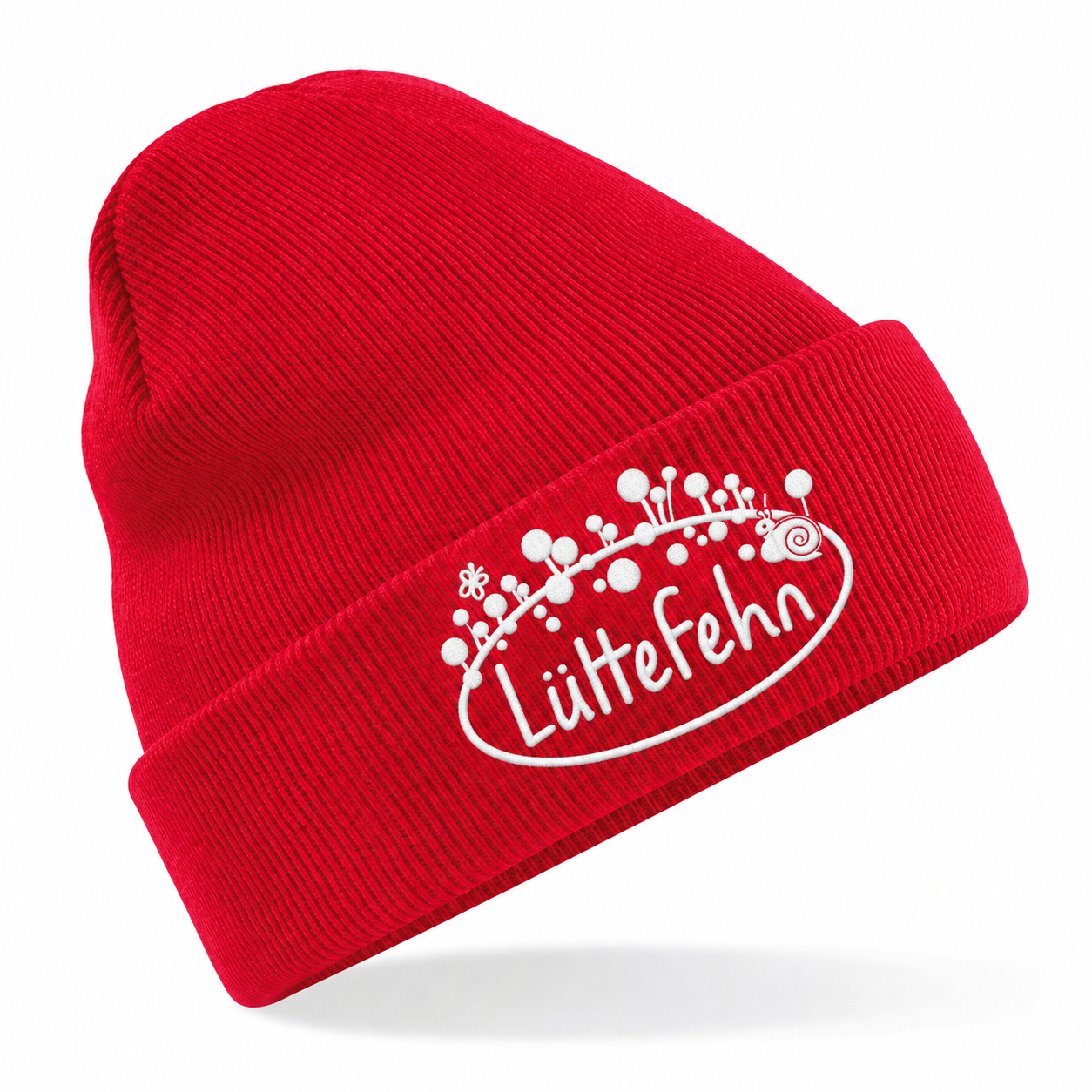 Kita Lüttefehn Mütze in Classic Red mit weißem Sticklogo