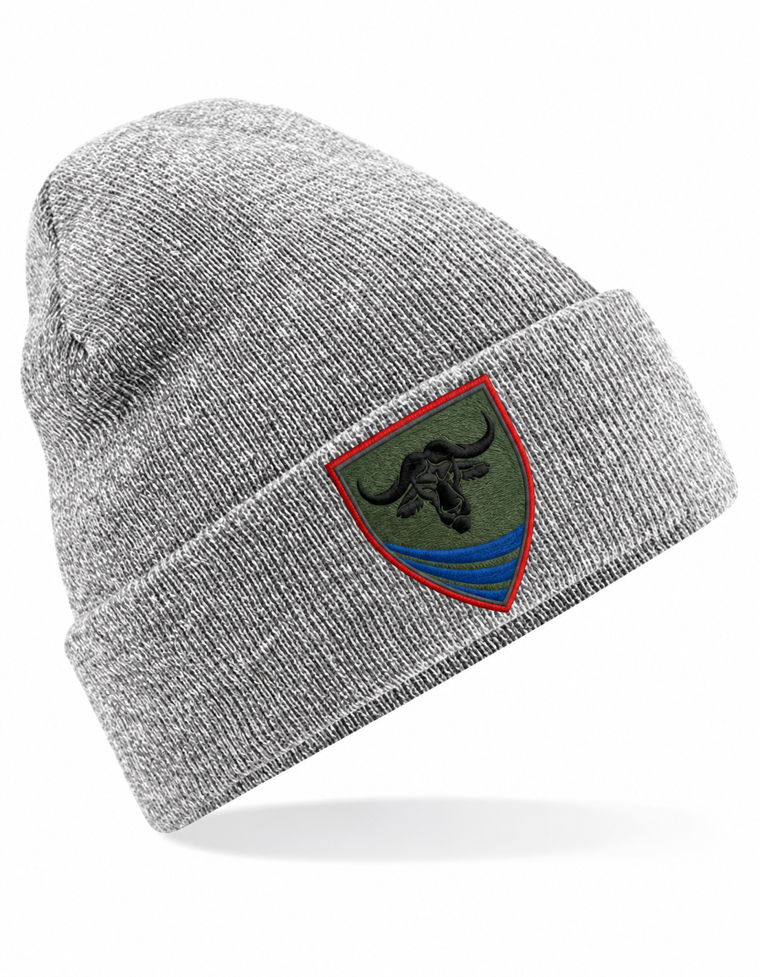 Kompanie LogBtl 161 Mütze in Heather Grey mit mittig gesticktem Kompaniewappen