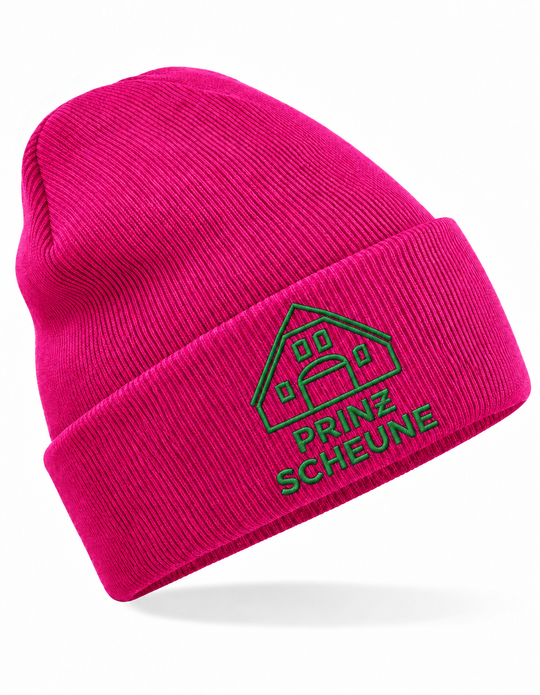 Prinz Scheune Mütze Fuchsia – dunkelgrüne Logostickerei