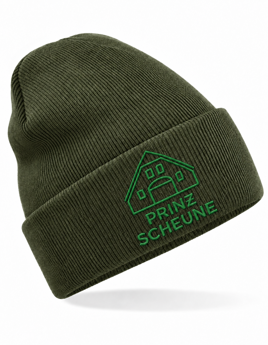 Prinz Scheune Mütze Olive Green – dunkelgrüne Logostickerei