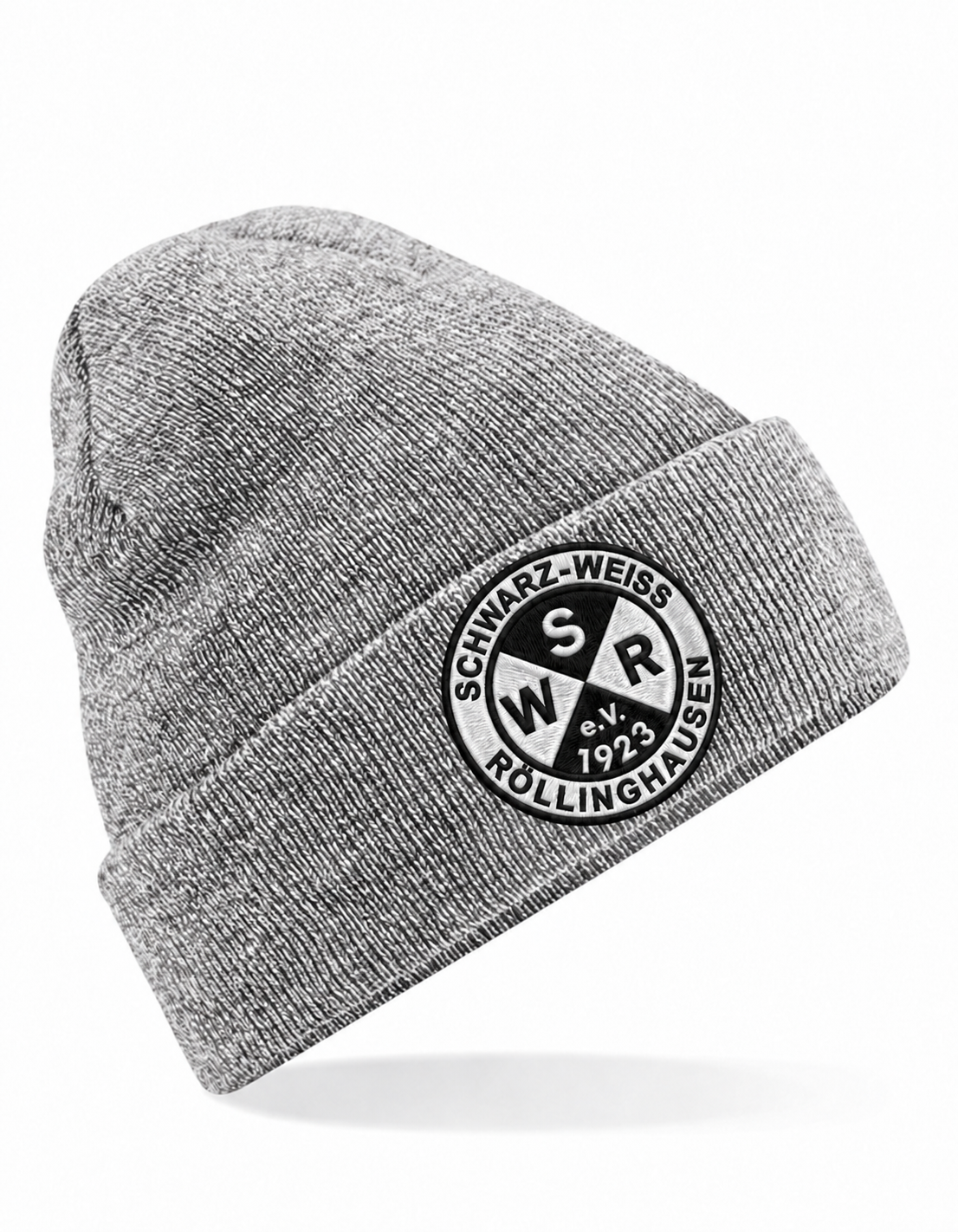 SW Röllinghausen Mütze Heather Grey mit identischer Logoposition wie Antique Grey