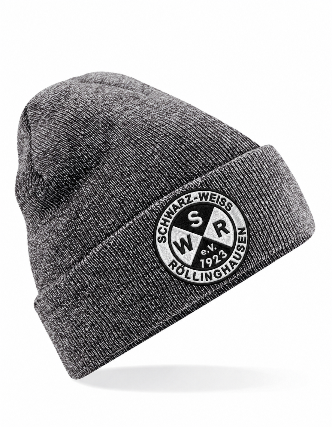 SW Röllinghausen Mütze in Antique Grey mit schwarz-weiß gesticktem Vereinsemblem