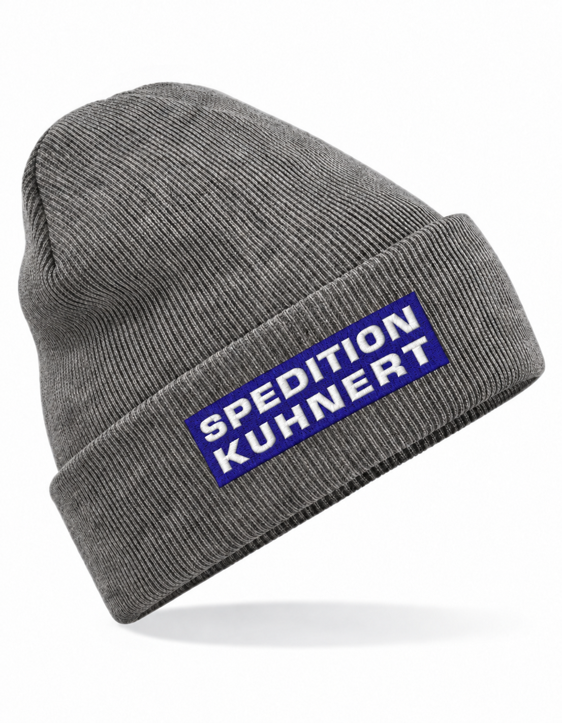 Spedition Kuhnert Mütze Antique Grey – weiße Logostickerei auf blauem Feld