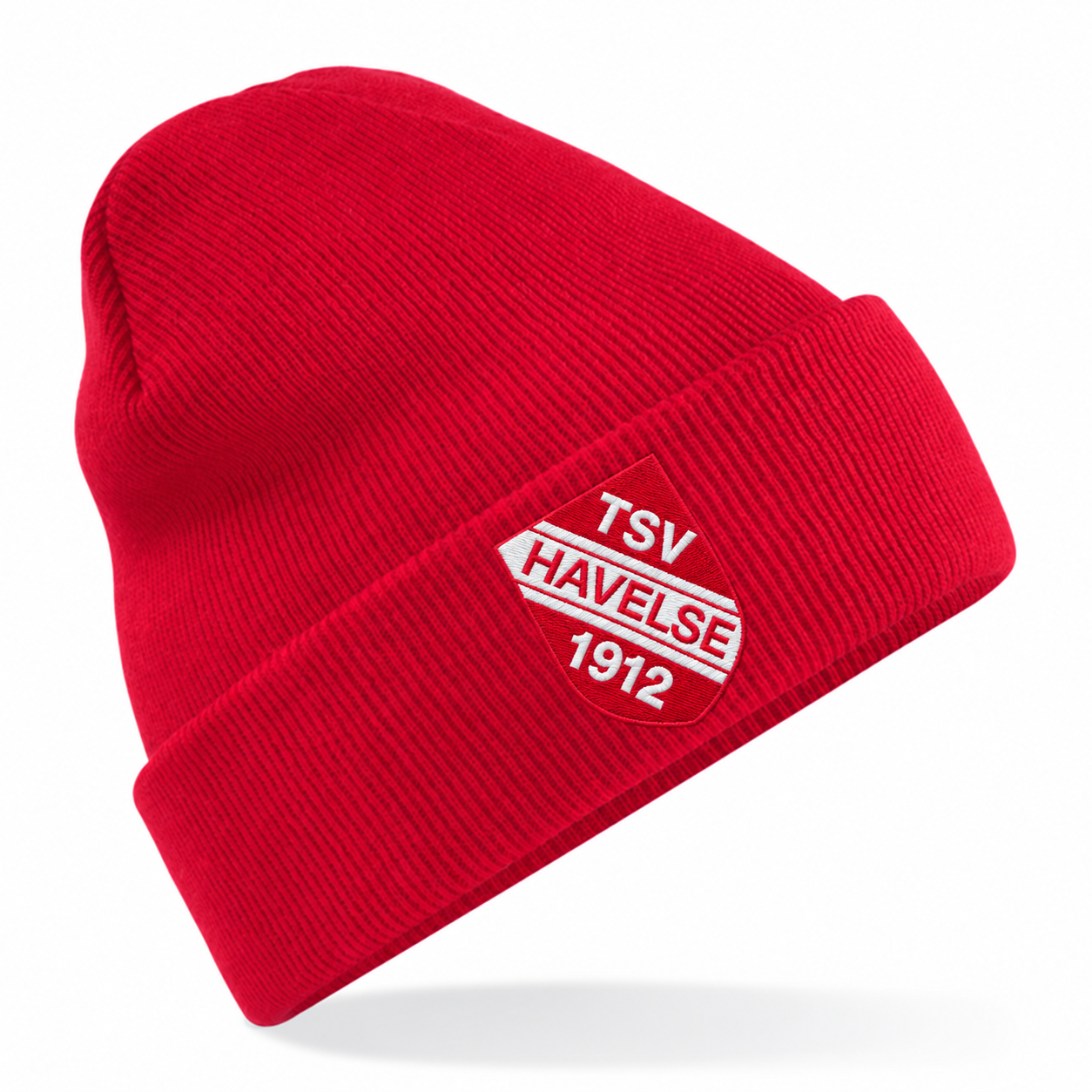 TSV Havelse Kindermütze in Classic Red mit rot-weißem Stickwappen