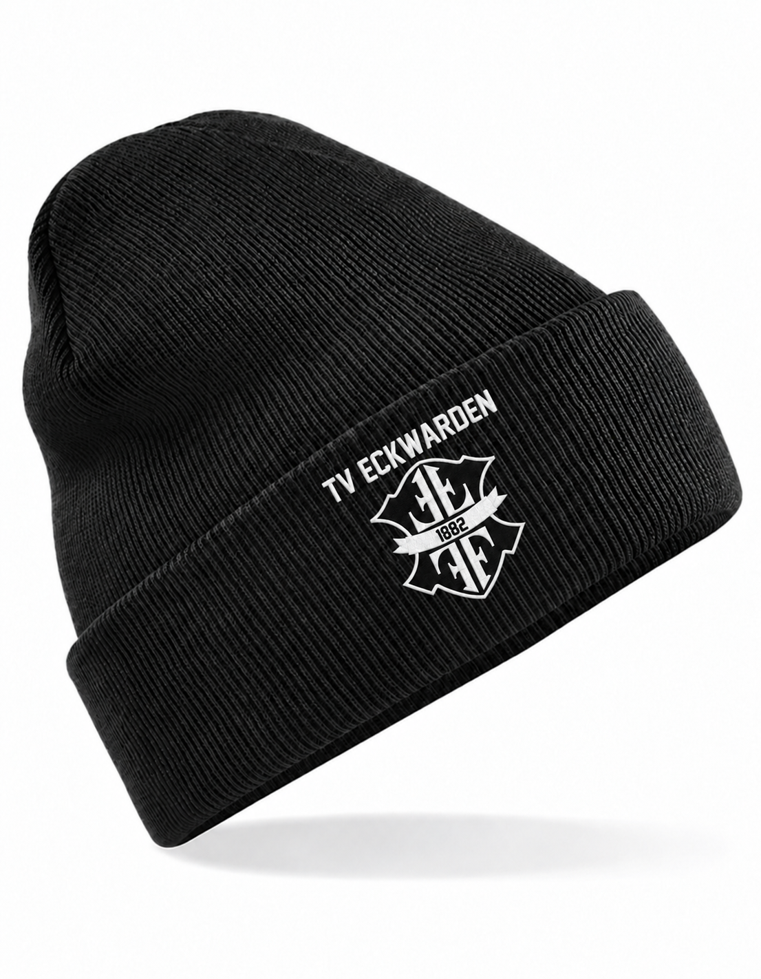 TV Eckwarden Mütze Black mit verkleinertem Logo