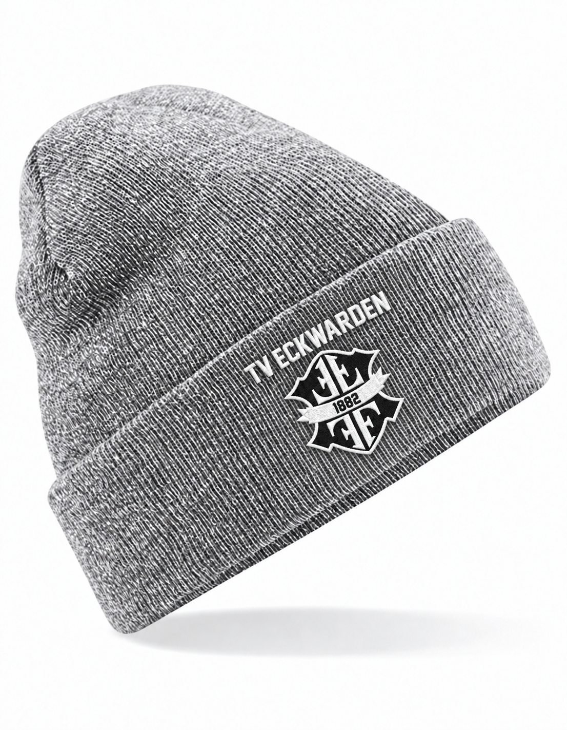 TV Eckwarden Mütze Heather Grey mit verkleinertem Logo
