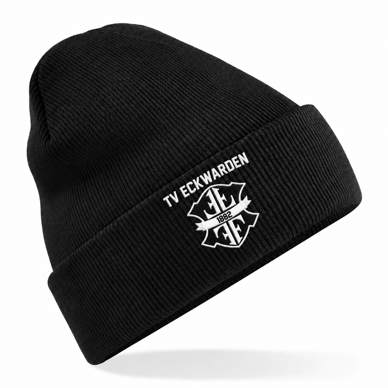 TV Eckwarden Kindermütze Black mit verkleinertem Logo