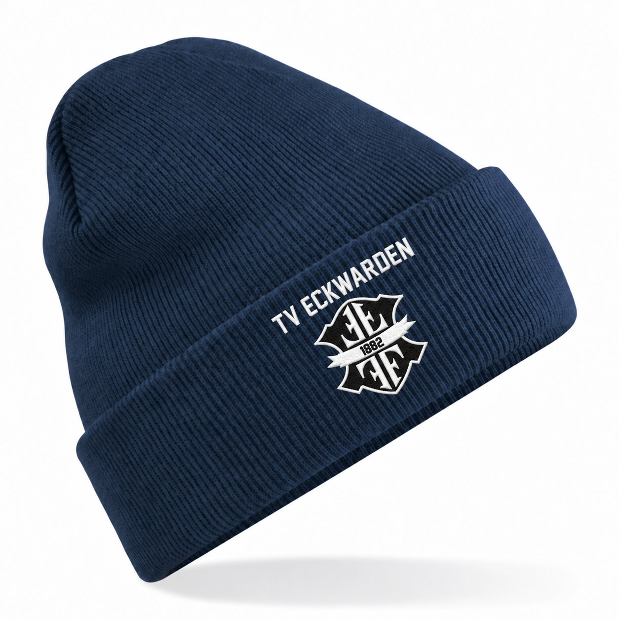 TV Eckwarden Kindermütze French Navy mit verkleinertem Logo