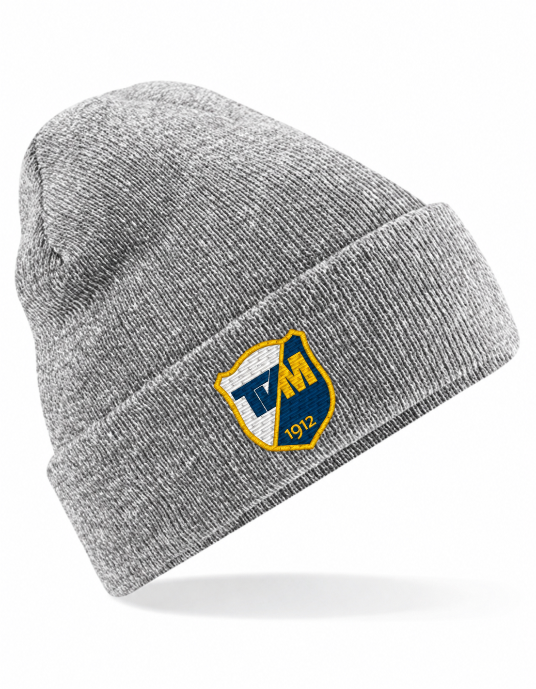 TV Meppen Mütze Heather Grey mit Vereinswappen in Stickoptik