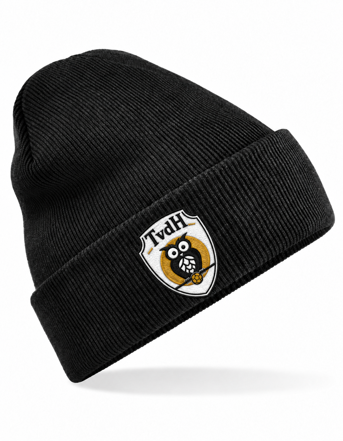 TvdH Eule Mütze Black – Sticklogo zentral auf dem Umschlag