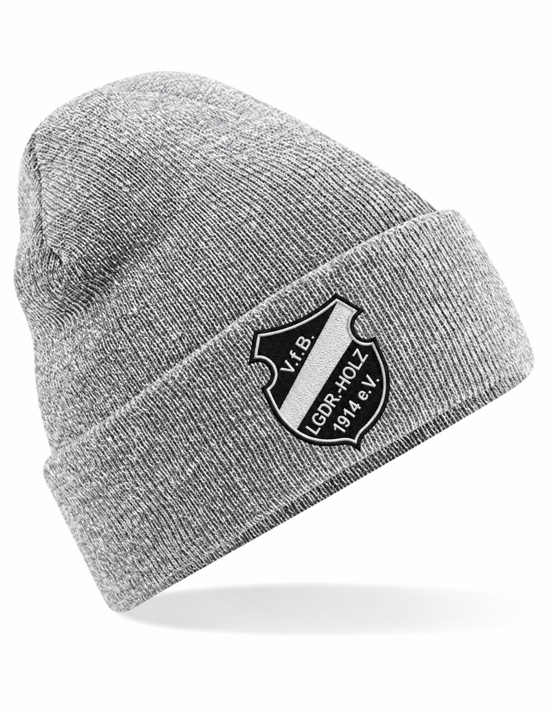 VfB Langendreerholz Mütze in Heather Grey mit schwarz-weißem Stickwappen