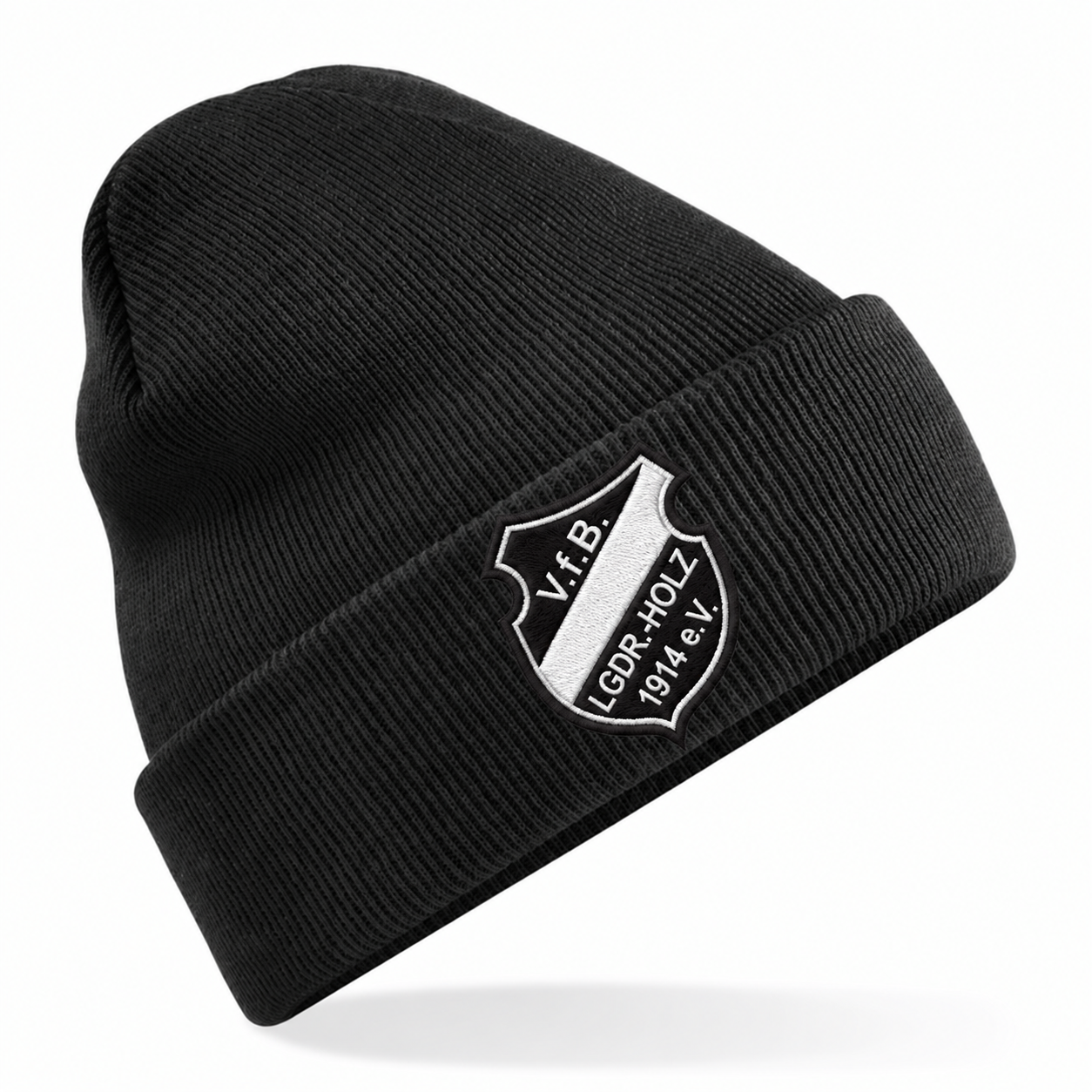 VfB Langendreerholz Kindermütze in Black mit schwarz-weißem Stickwappen