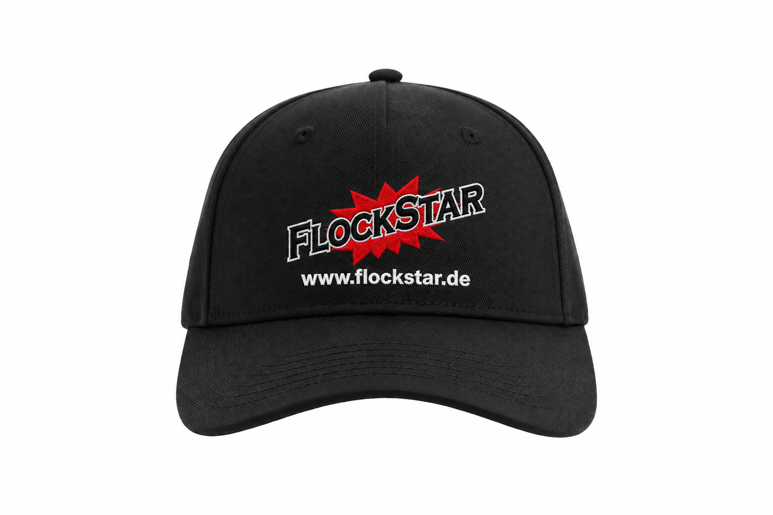 FlockStar AT109 Black – Vorderseite mit Logostickerei
