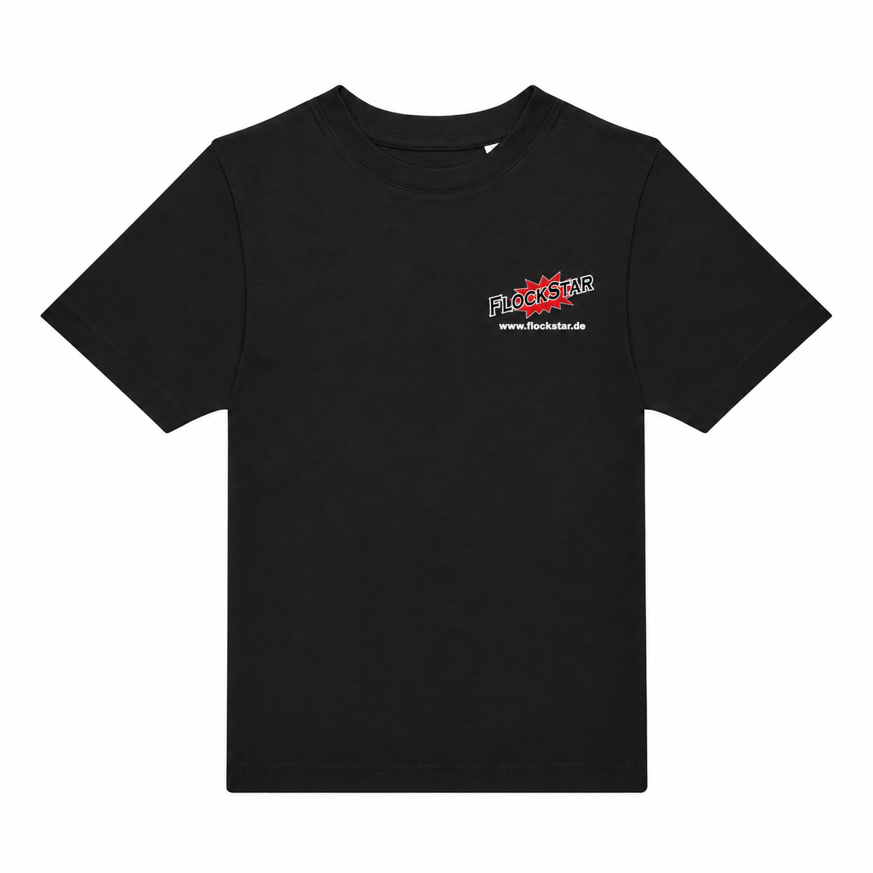 FlockStar BCTK002 Black – Vorderseite mit Logostickerei