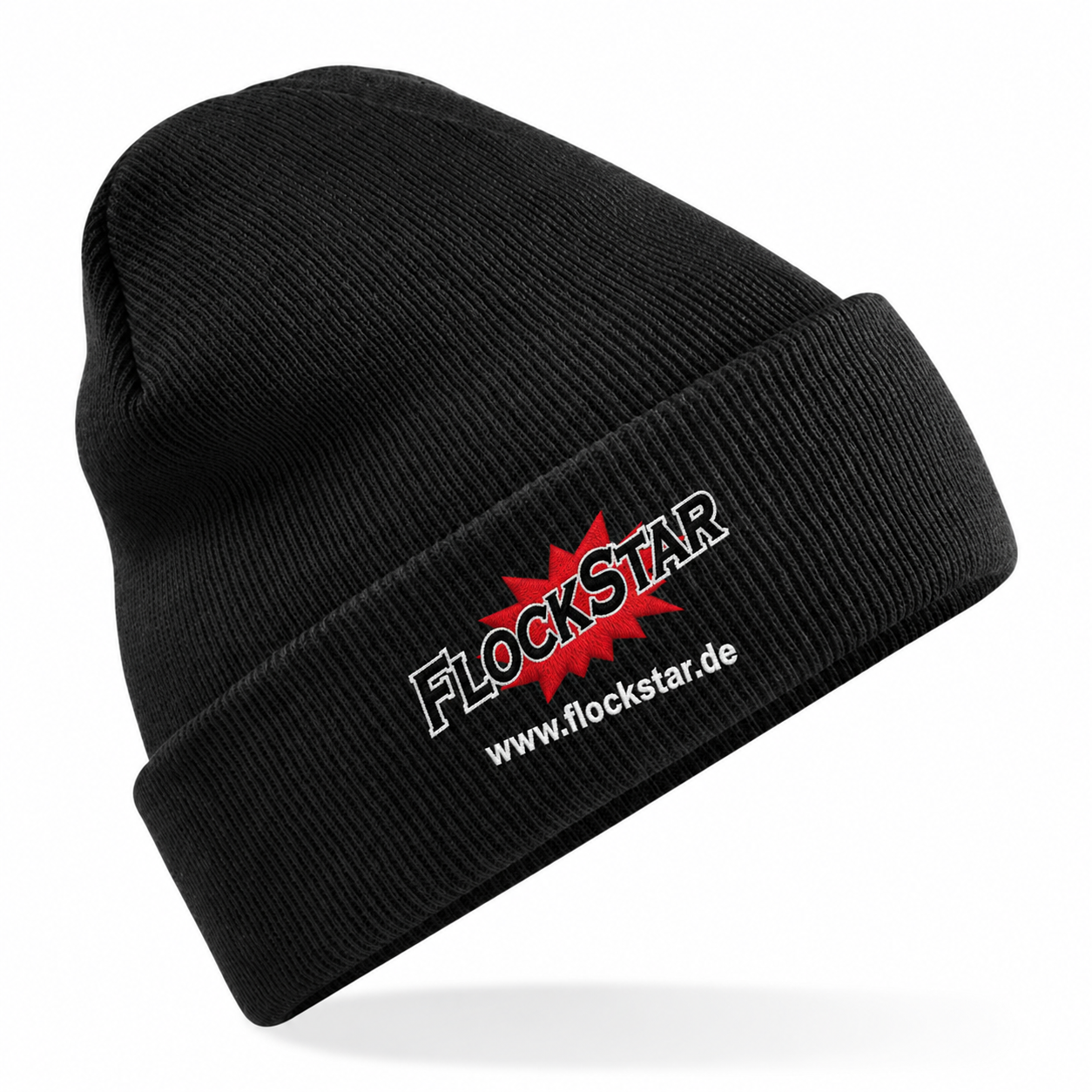 FlockStar CB45B Black – Vorderseite mit Logostickerei