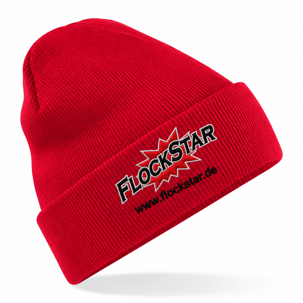 FlockStar CB45B Classic Red – Vorderseite mit Logostickerei