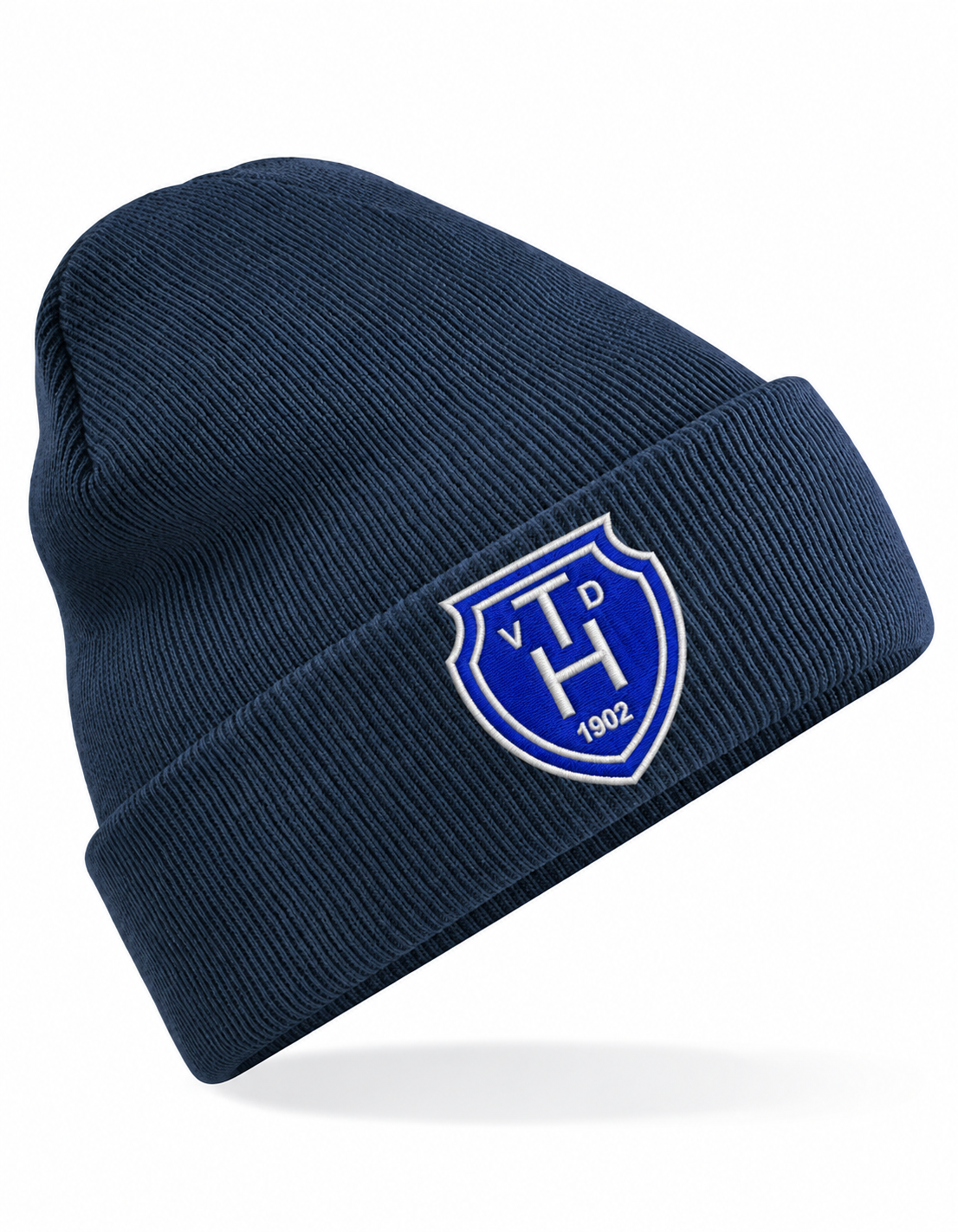 Haarentor Logomütze CB45 in French Navy mit gesticktem Wappen – digitale Vorschau