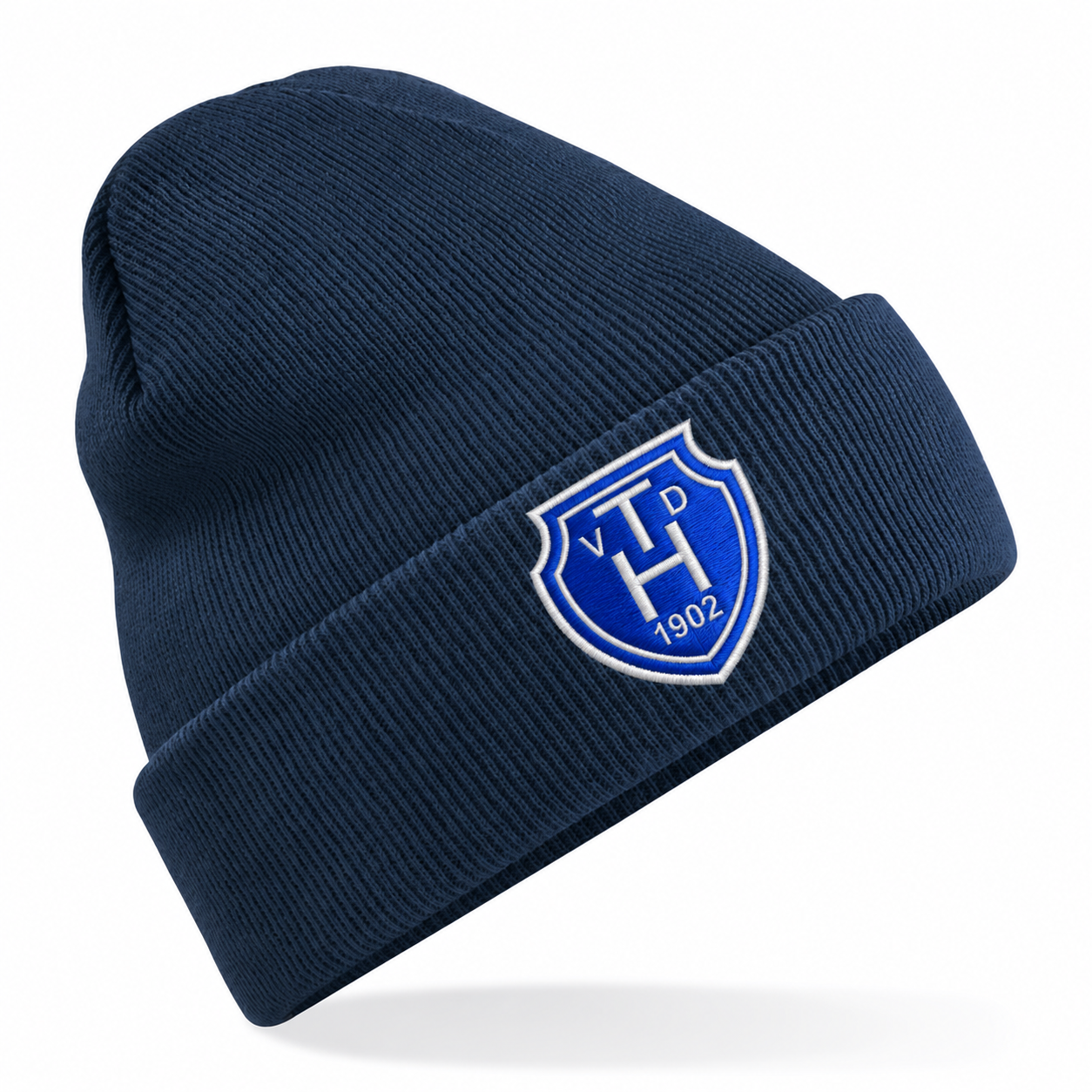 Haarentor Logomütze CB45b in French Navy mit gesticktem Wappen – digitale Vorschau