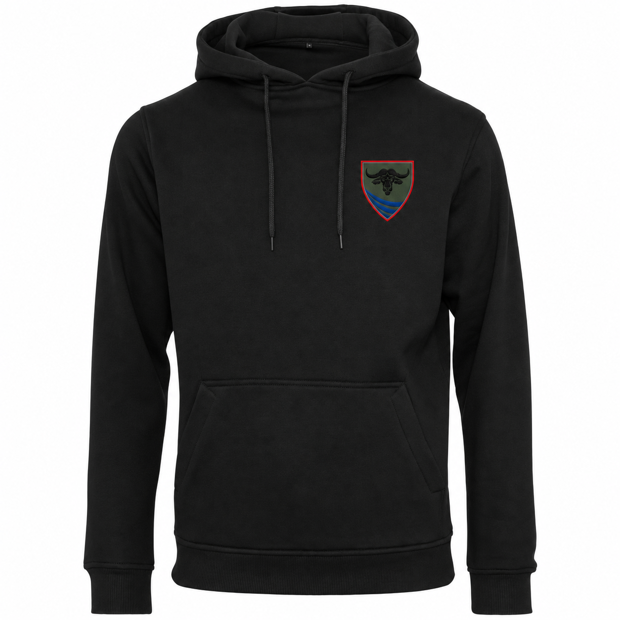 Premiumhoody Kompanie LogBtl 161 – Black – Vorderseite mit Stickerei