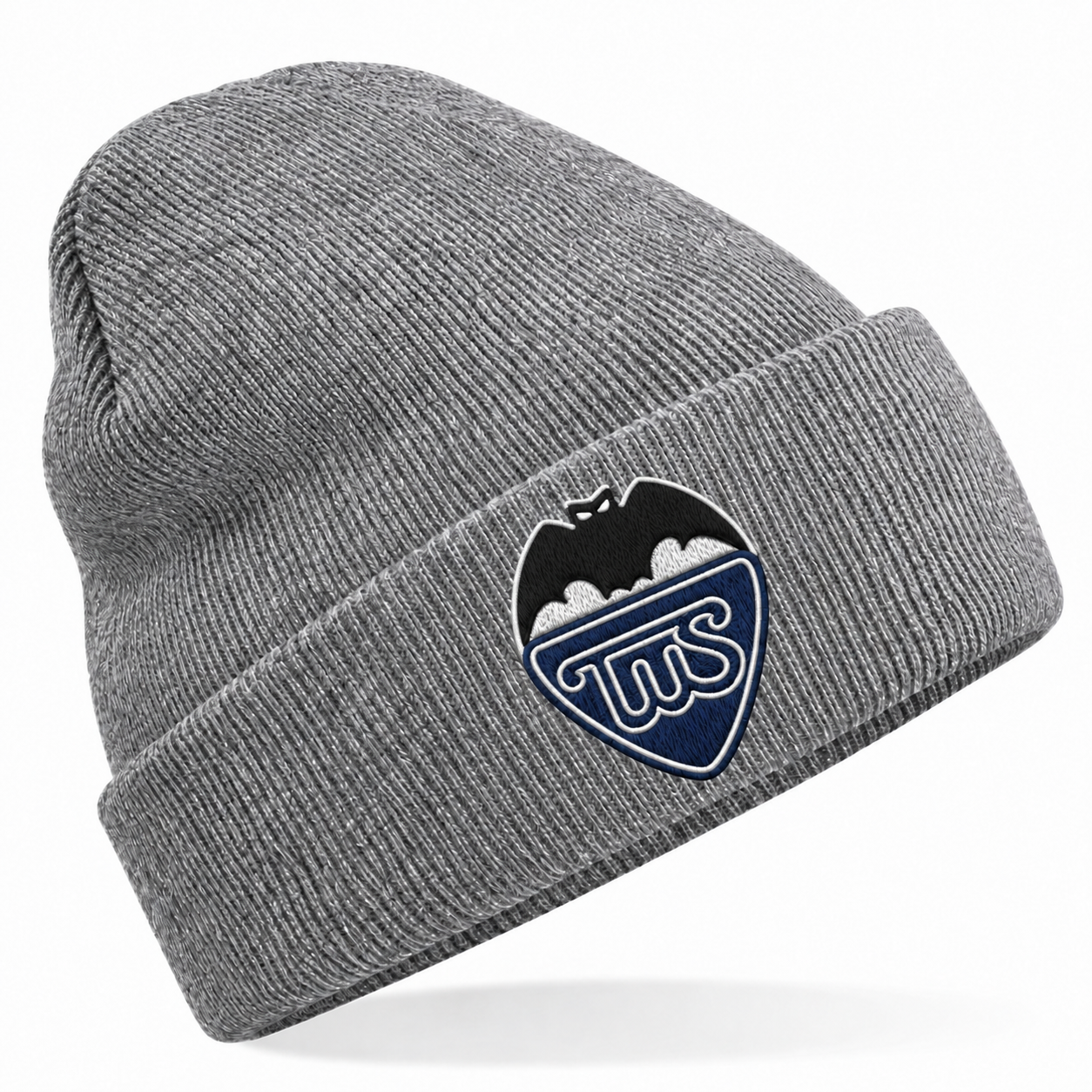 TuS Wettbergen Mütze in Heather Grey mit Logostickerei – digitale Vorschau